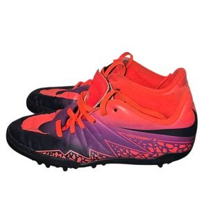 Nike Hypervenom Soccer Cleats‎ Turf Shoes Athletic Orange Purple Size 3.5
